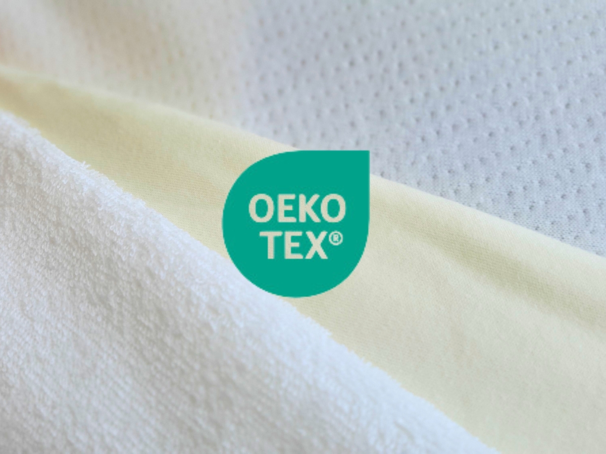 Logo Öeko-Tex certifikátu na rôznych druhoch poťahov. 